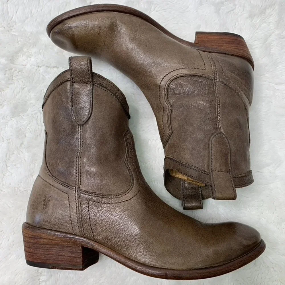 Frye 77032 Women's Light Brown Leather Carson Shortie Boots Size 6 1/2 - Picture 4 of 16
